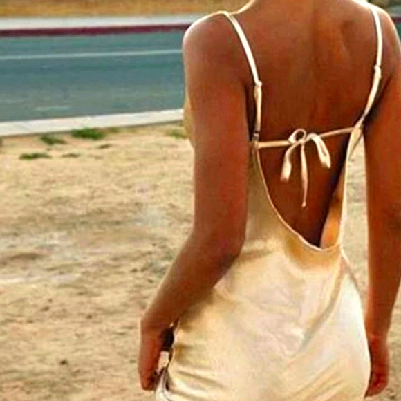 Gold backless Slip Dress please read - Picture 4 of 16